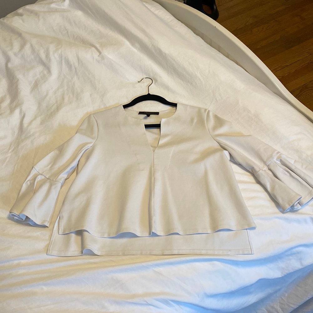 BCBGMaxAzria White top with flared sleeves